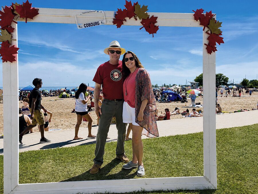 Max and Sandra at Cobourg's beach on Canada Day